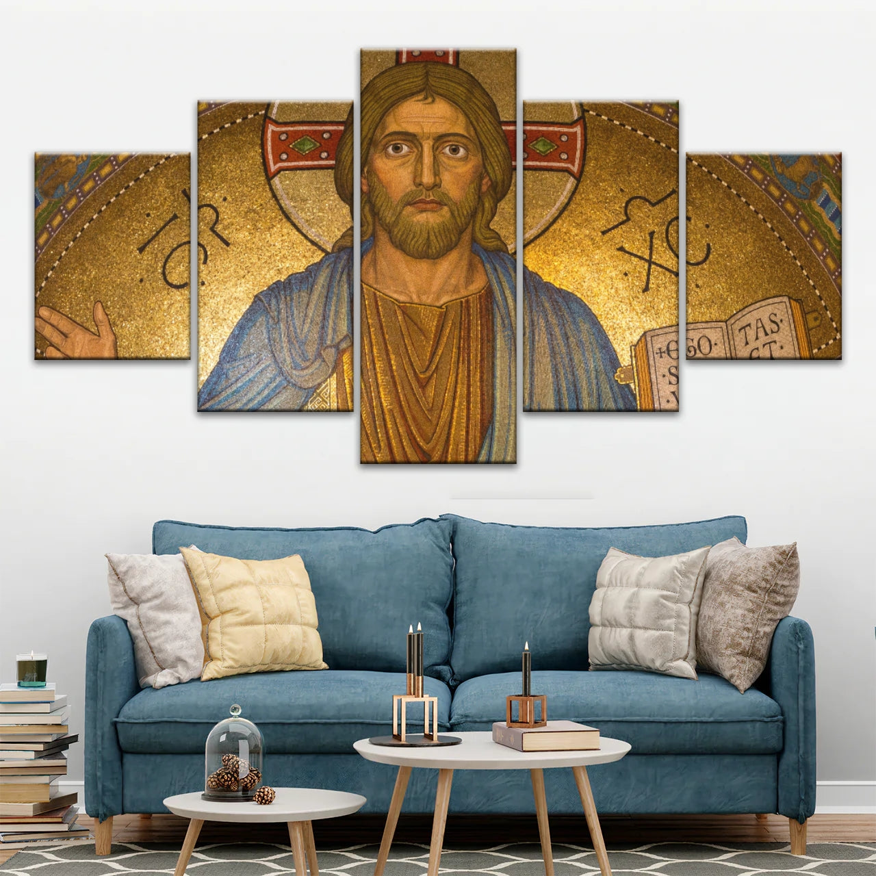 Jesus Christ Holding Book Christian Wall Art Canvas