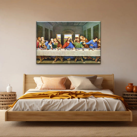 Leonardo Da Vinci Classic Oil Painting The Last Supper Jesus Wall Art