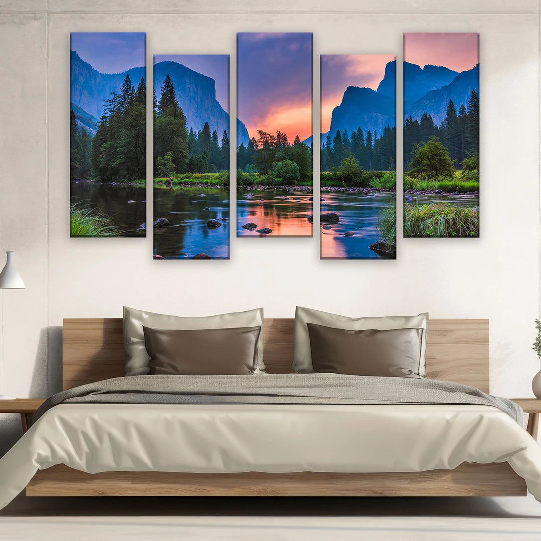 Custom 5 Panels Split Canvas Prints 40x60" 80x150cm (Extra Large)
