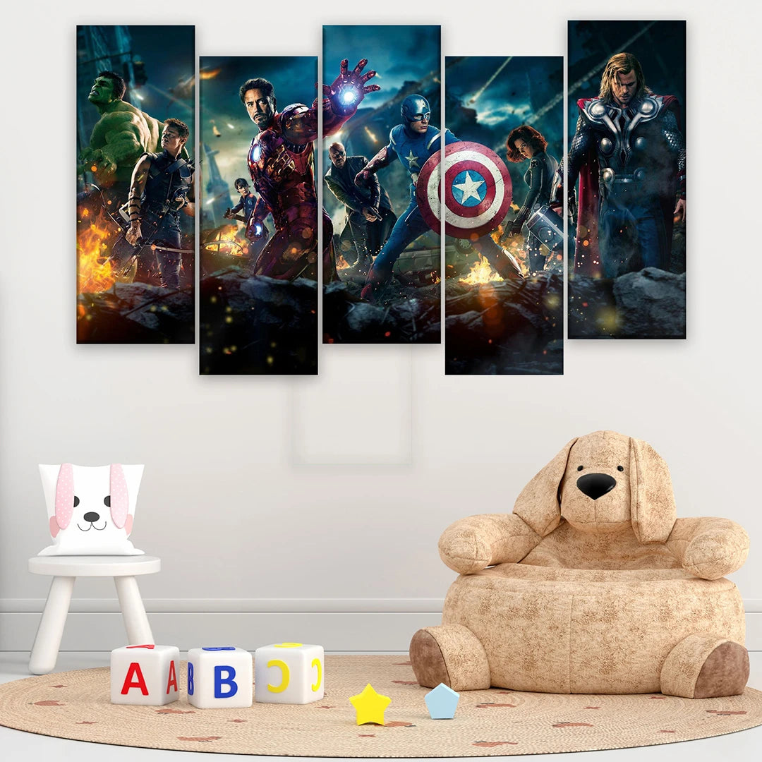 Custom 5 Panels Split Canvas Prints 40x60" 80x150cm (Extra Large)