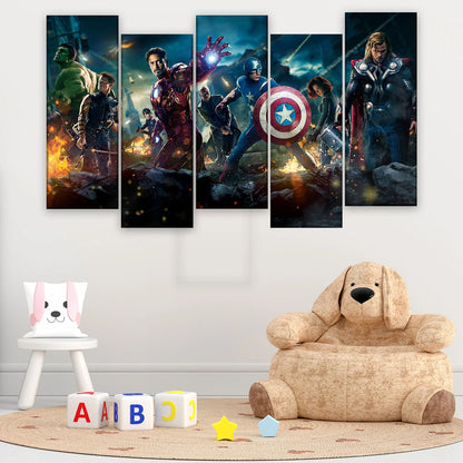 Custom 5 Panels Split Canvas Prints 40x60" 80x150cm (Extra Large)