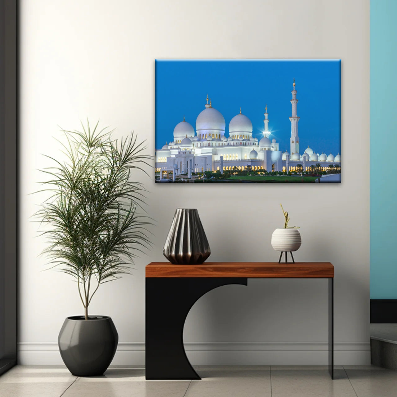 Abu Dhabi Sheikh Zayed Mosque View At Night Islamic Wall Art