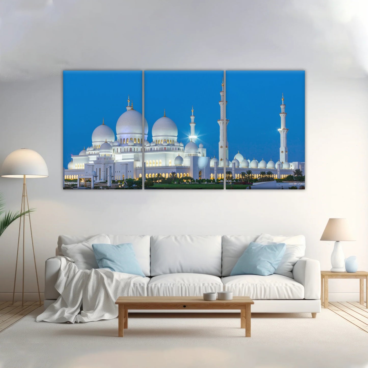 Abu Dhabi Sheikh Zayed Mosque View At Night Islamic Wall Art