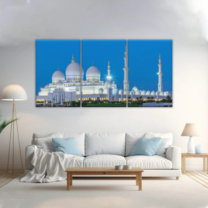 Abu Dhabi Sheikh Zayed Mosque View At Night Islamic Wall Art