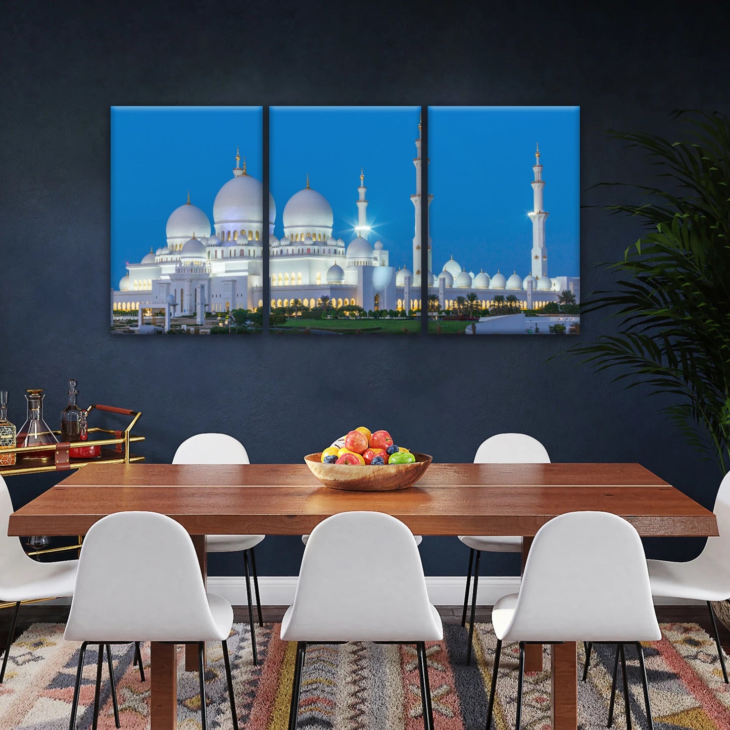 Abu Dhabi Sheikh Zayed Mosque View At Night Islamic Wall Art