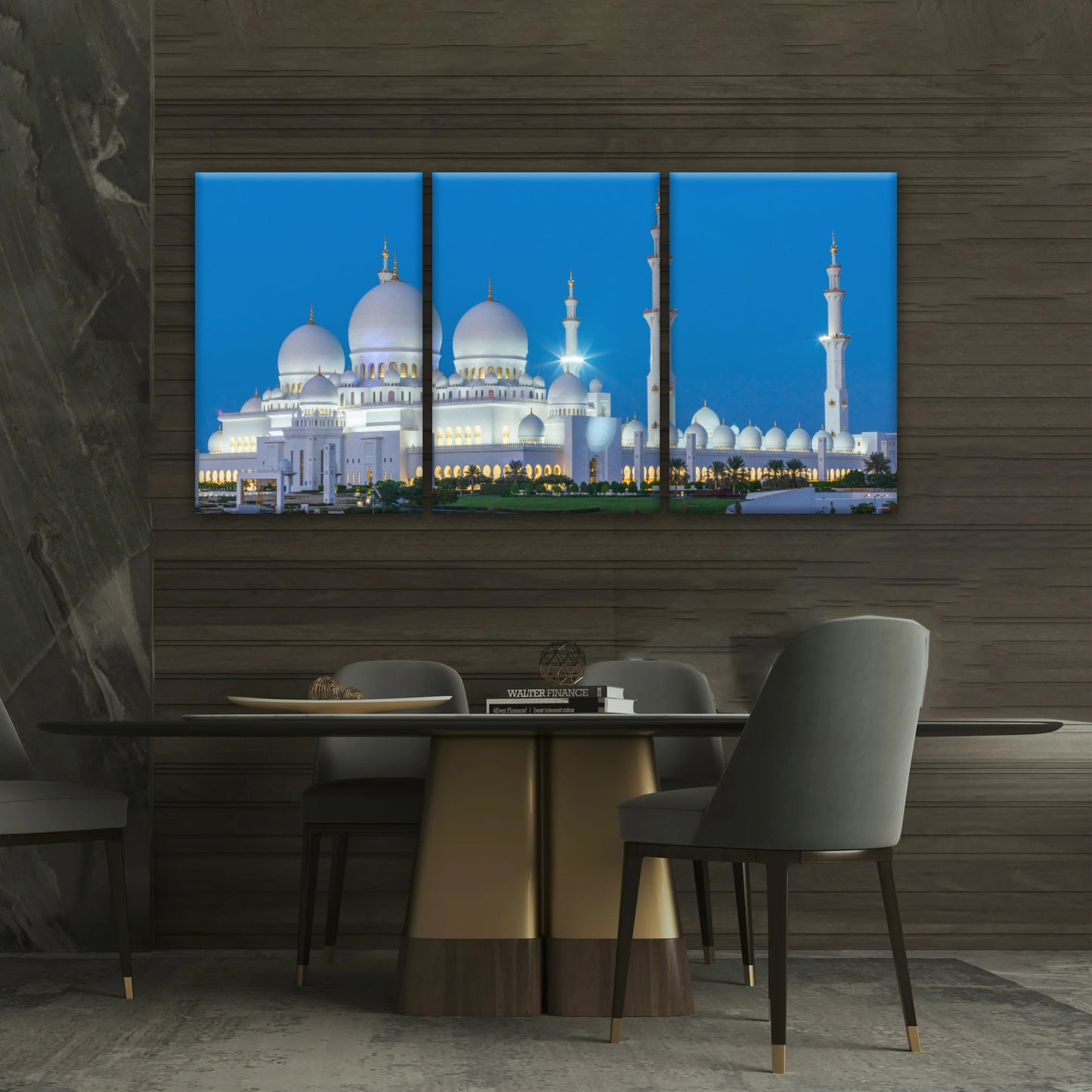 Abu Dhabi Sheikh Zayed Mosque View At Night Islamic Wall Art