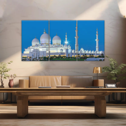 Abu Dhabi Sheikh Zayed Mosque View At Night Islamic Wall Art