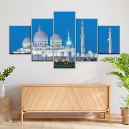 Abu Dhabi Sheikh Zayed Mosque View At Night Islamic Wall Art