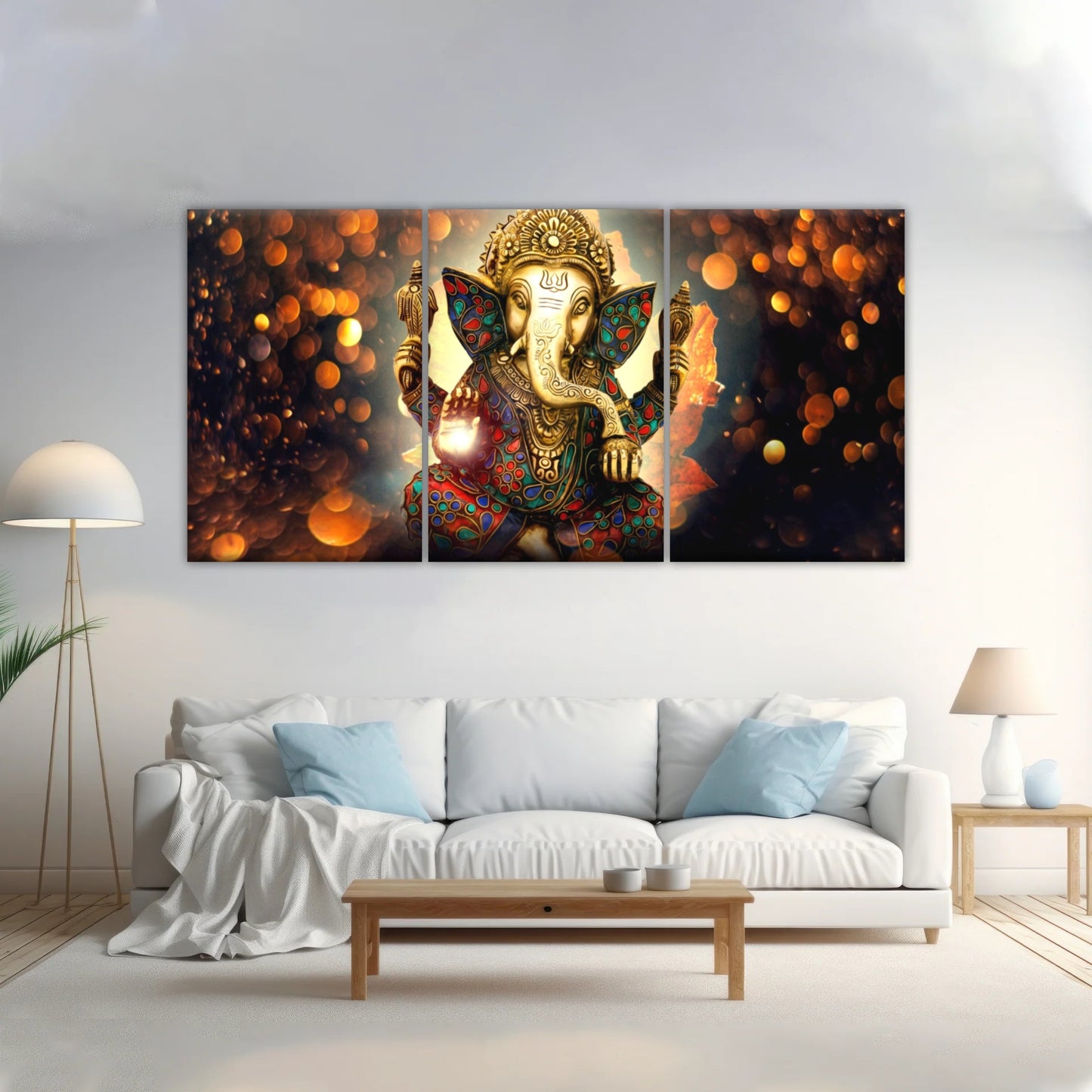 Ganesha God-Golden Bronze Statue Of Lord Ganesha Hinduism Canvas Prints