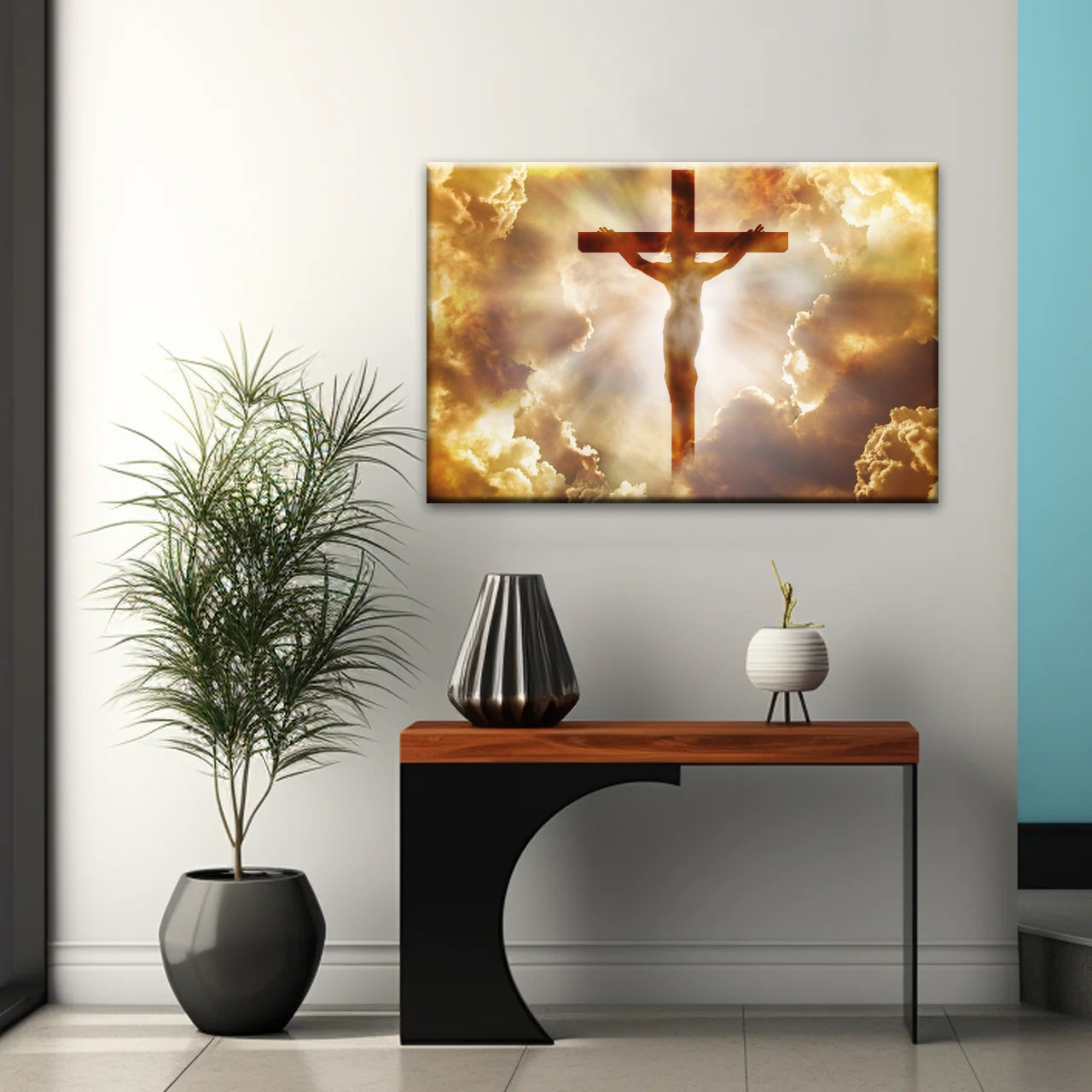 Holy Spirit Of Christian - Sunrays Through Crucifixion of Jesus Christian Wall Decor