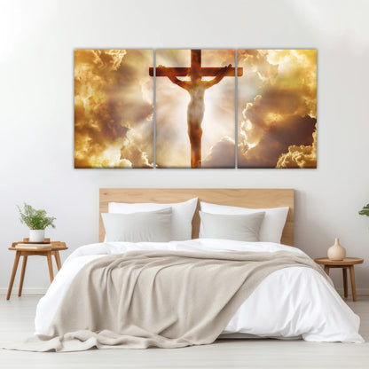 Holy Spirit Of Christian - Sunrays Through Crucifixion of Jesus Christian Wall Decor
