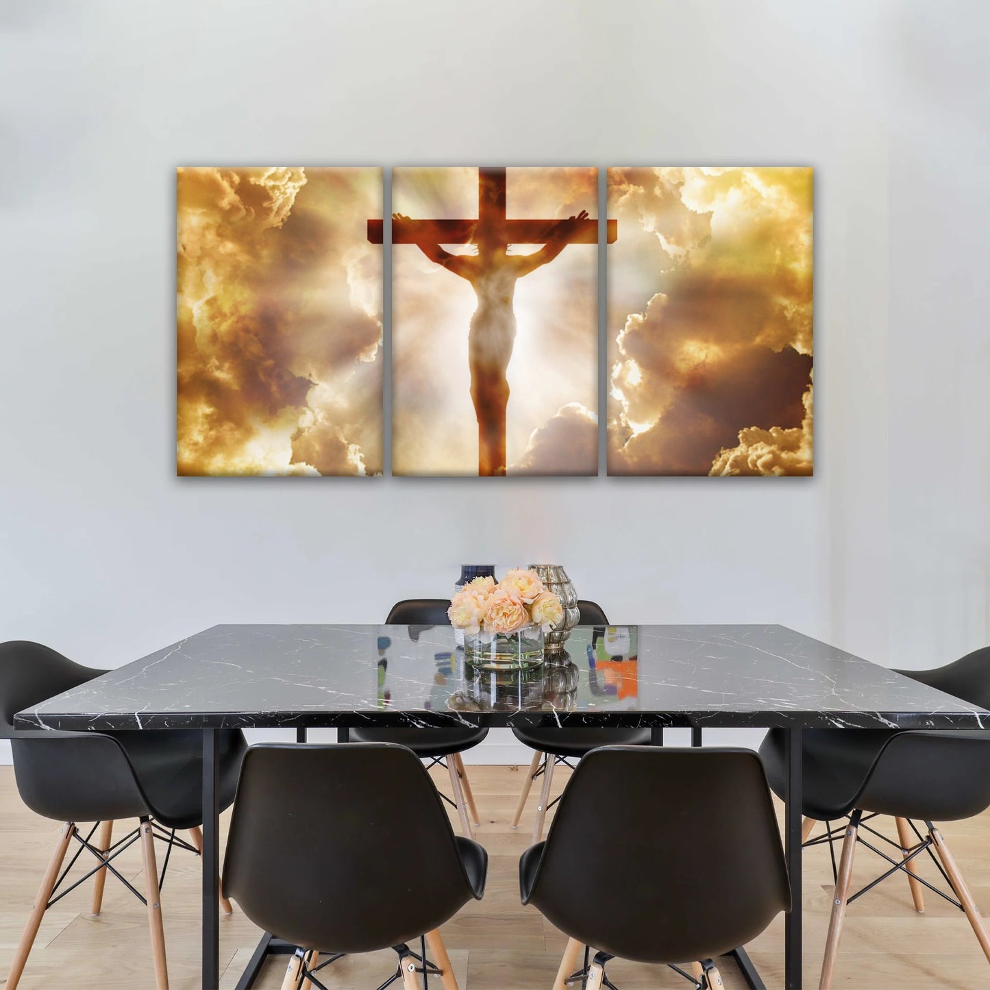 Holy Spirit Of Christian - Sunrays Through Crucifixion of Jesus Christian Wall Decor