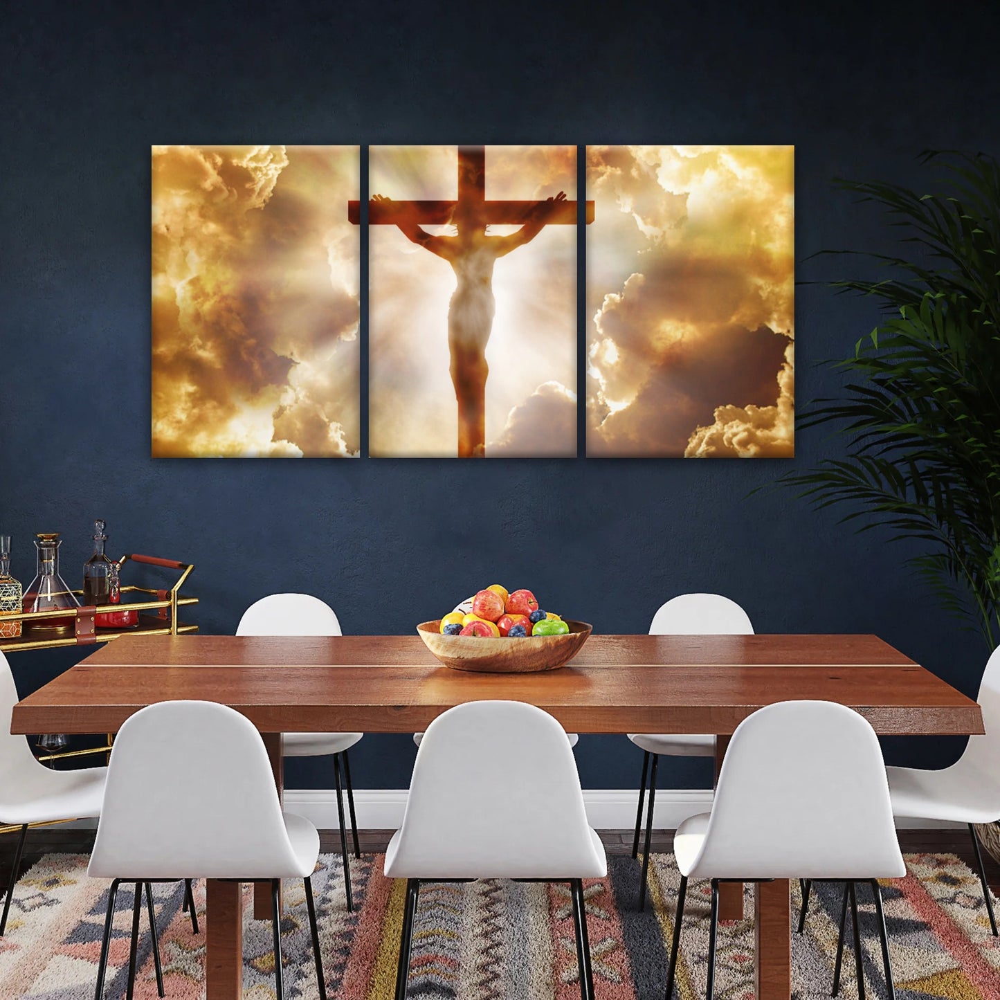 Holy Spirit Of Christian - Sunrays Through Crucifixion of Jesus Christian Wall Decor