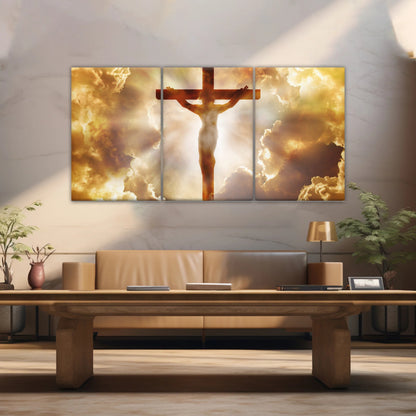 Holy Spirit Of Christian - Sunrays Through Crucifixion of Jesus Christian Wall Decor