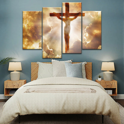Holy Spirit Of Christian - Sunrays Through Crucifixion of Jesus Christian Wall Decor
