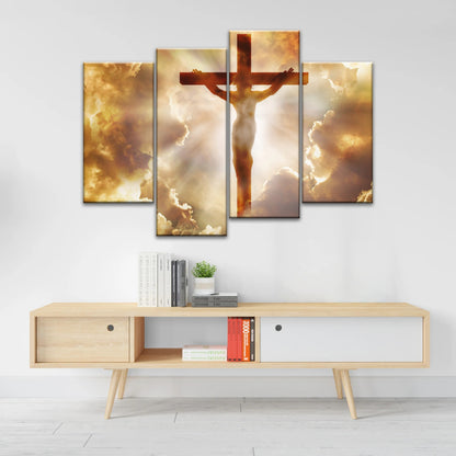 Holy Spirit Of Christian - Sunrays Through Crucifixion of Jesus Christian Wall Decor
