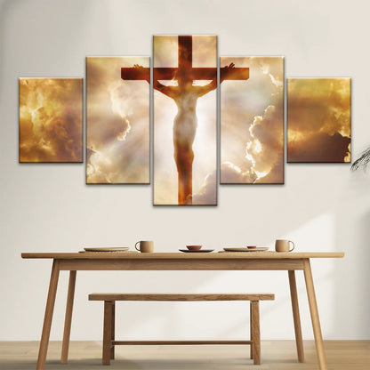 Holy Spirit Of Christian - Sunrays Through Crucifixion of Jesus Christian Wall Decor