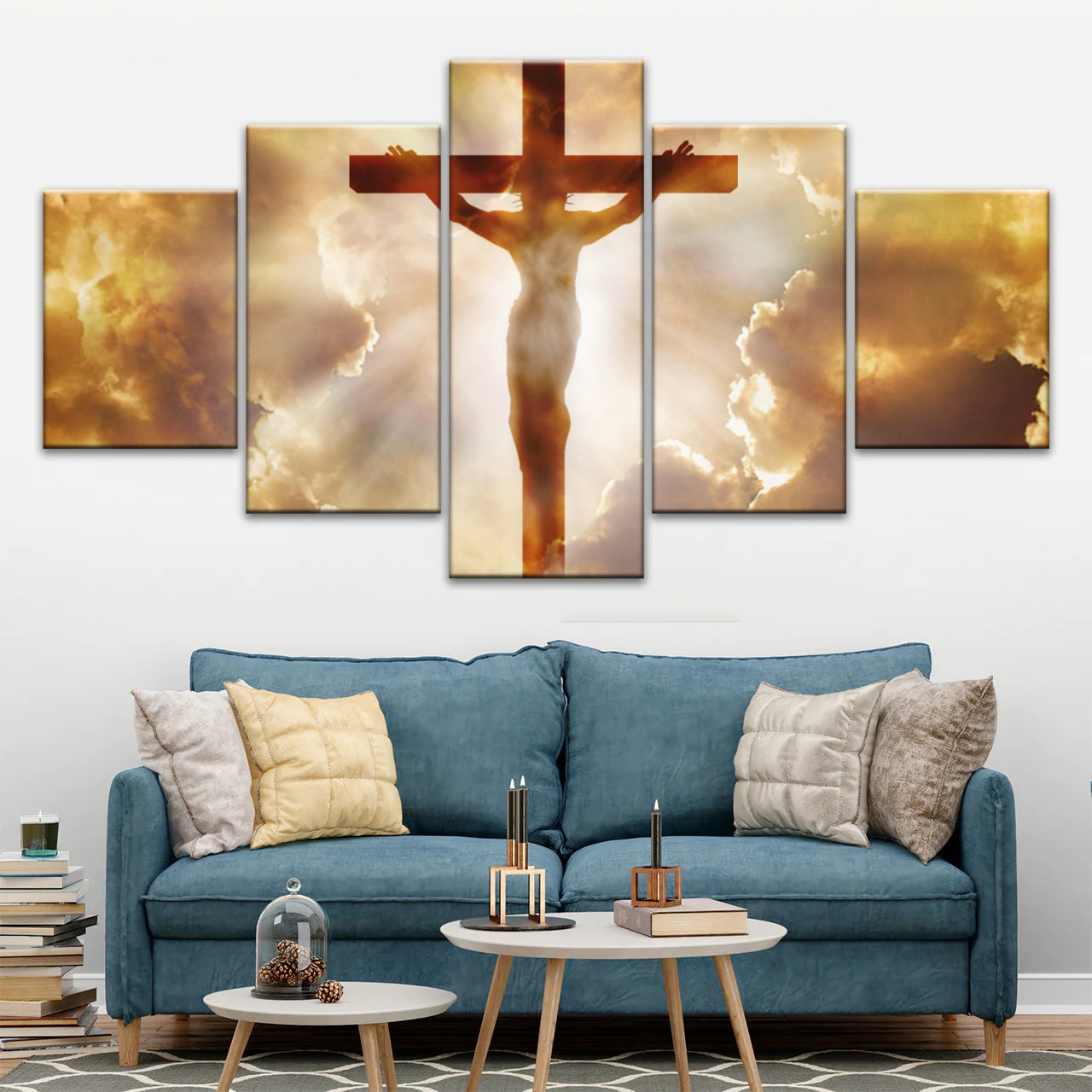 Holy Spirit Of Christian - Sunrays Through Crucifixion of Jesus Christian Wall Decor