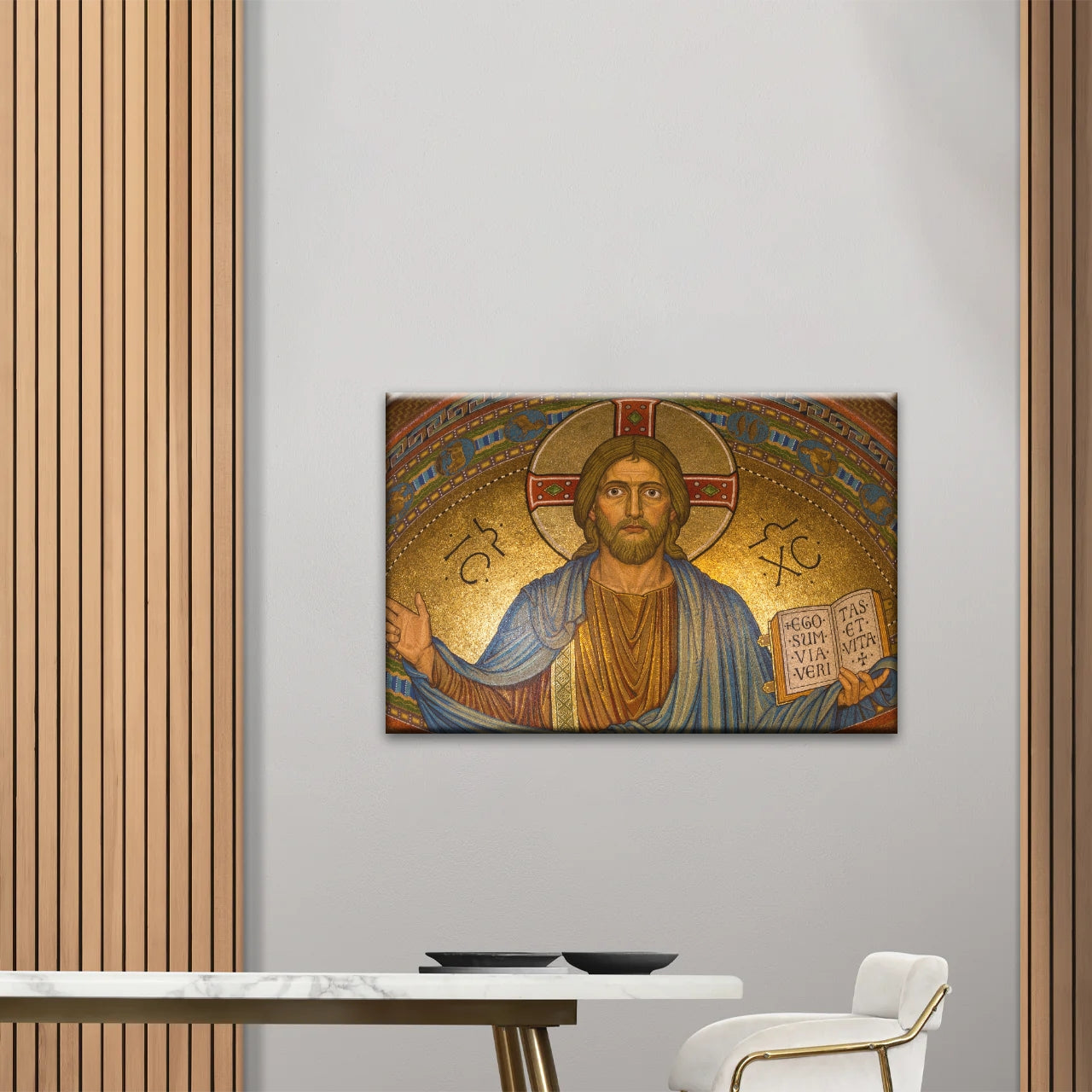 Jesus Christ Holding Book Christian Wall Art Canvas