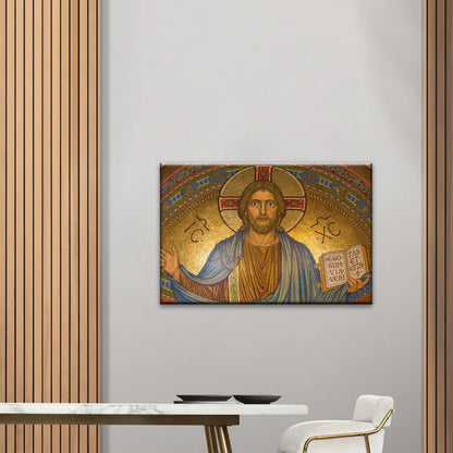 Jesus Christ Holding Book Christian Wall Art Canvas