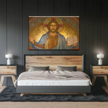 Jesus Christ Holding Book Christian Wall Art Canvas