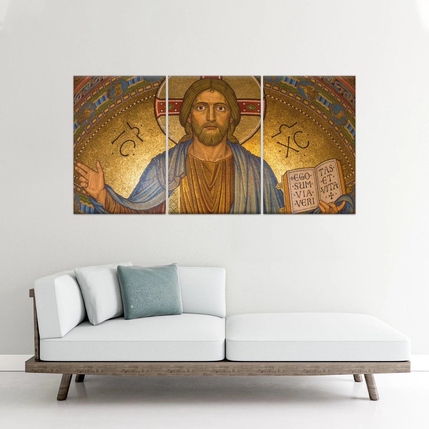 Jesus Christ Holding Book Christian Wall Art Canvas