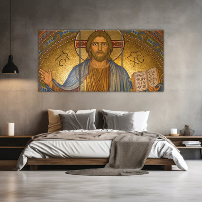 Jesus Christ Holding Book Christian Wall Art Canvas