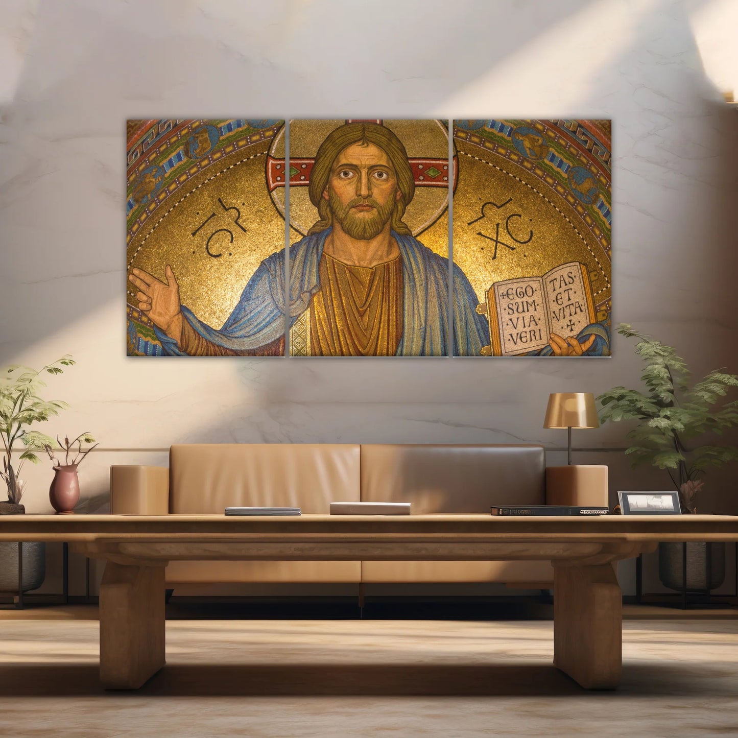 Jesus Christ Holding Book Christian Wall Art Canvas