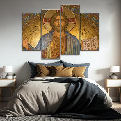 Jesus Christ Holding Book Christian Wall Art Canvas