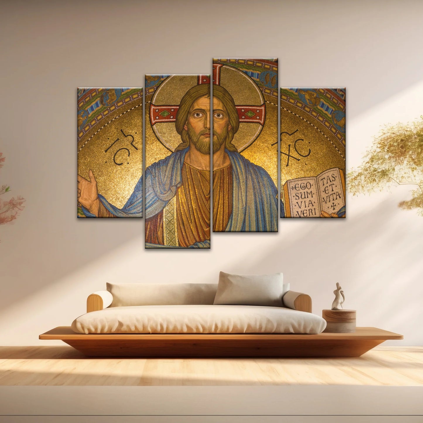 Jesus Christ Holding Book Christian Wall Art Canvas