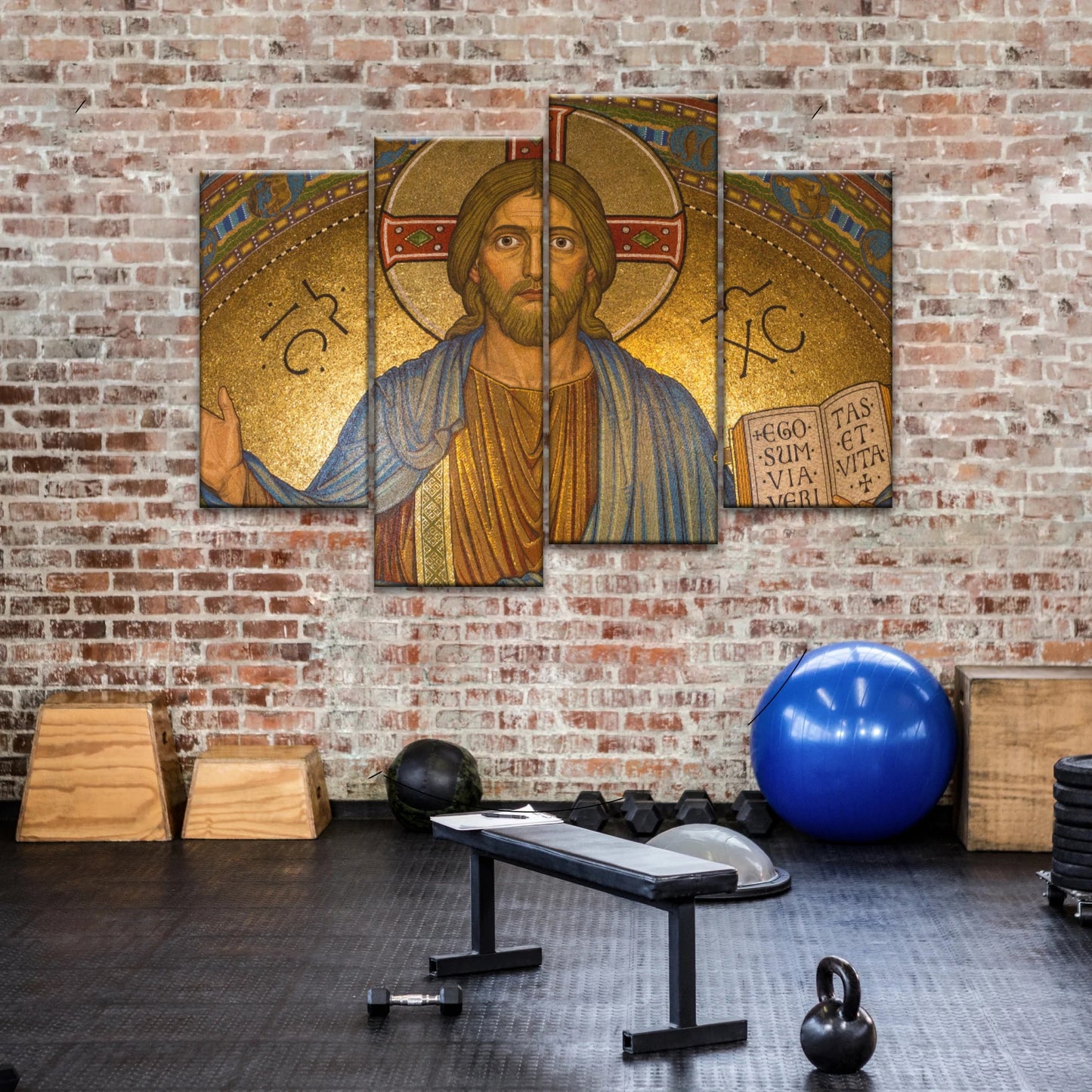Jesus Christ Holding Book Christian Wall Art Canvas
