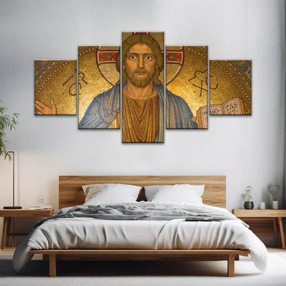 Jesus Christ Holding Book Christian Wall Art Canvas