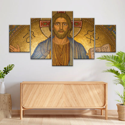 Jesus Christ Holding Book Christian Wall Art Canvas