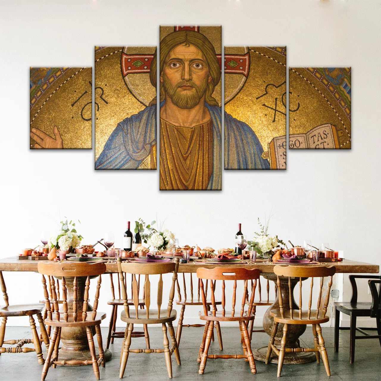Jesus Christ Holding Book Christian Wall Art Canvas