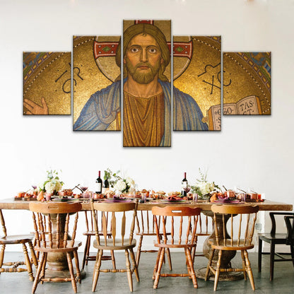 Jesus Christ Holding Book Christian Wall Art Canvas