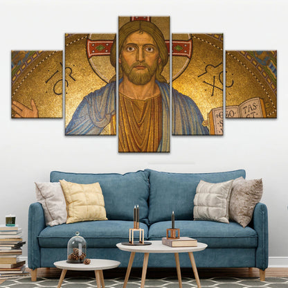 Jesus Christ Holding Book Christian Wall Art Canvas