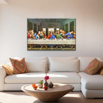 Leonardo Da Vinci Classic Oil Painting The Last Supper Jesus Wall Art