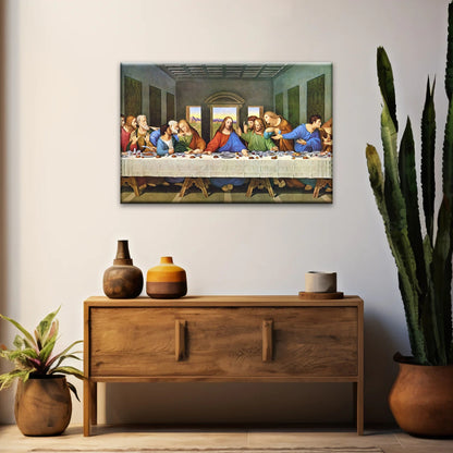 Leonardo Da Vinci Classic Oil Painting The Last Supper Jesus Wall Art