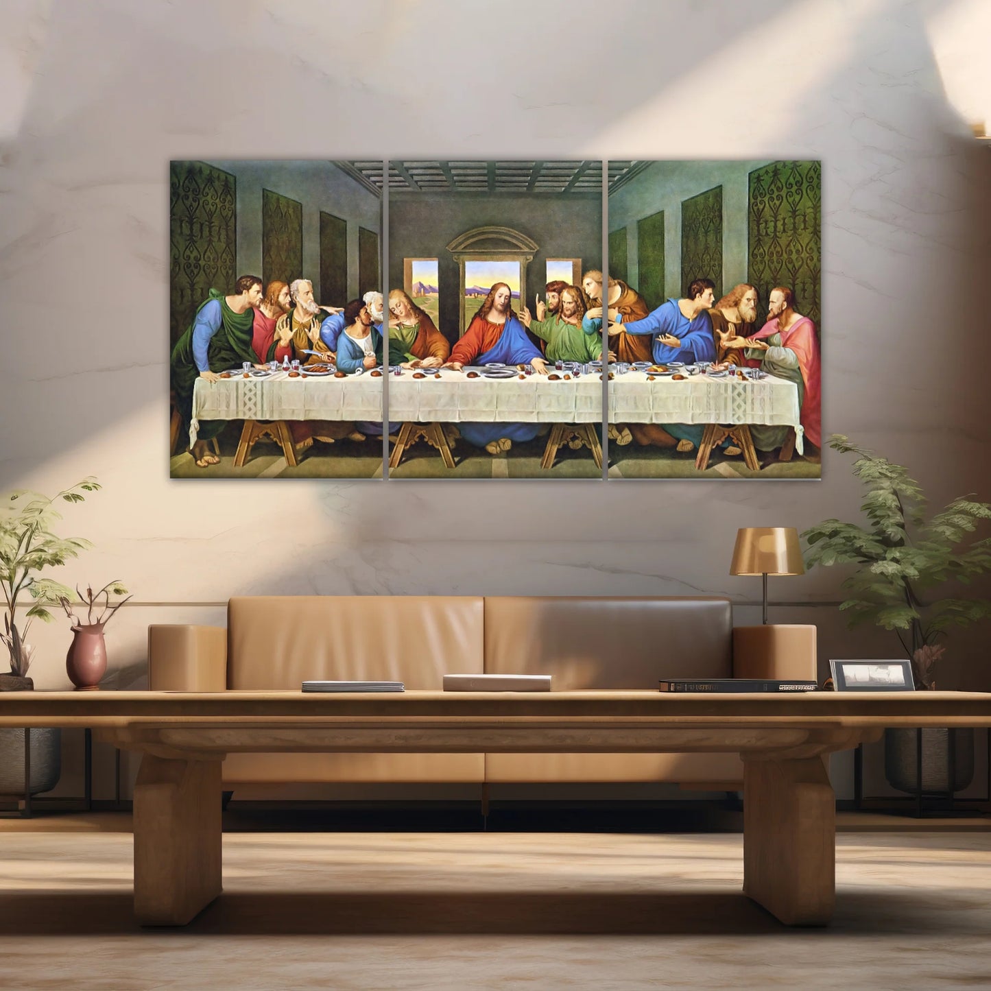 Leonardo Da Vinci Classic Oil Painting The Last Supper Jesus Wall Art
