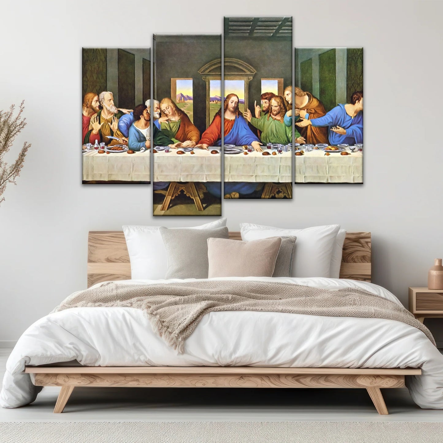 Leonardo Da Vinci Classic Oil Painting The Last Supper Jesus Wall Art