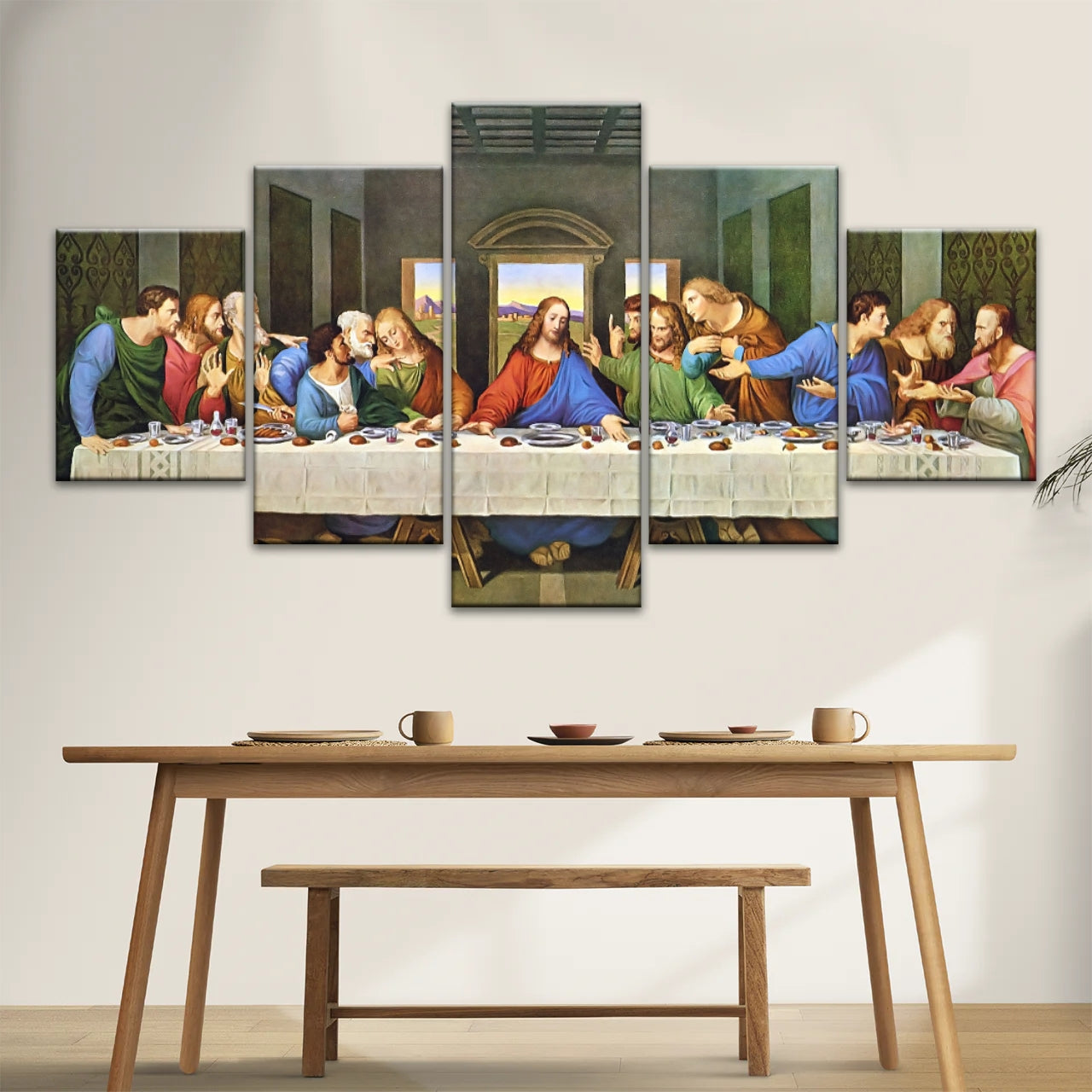 Leonardo Da Vinci Classic Oil Painting The Last Supper Jesus Wall Art