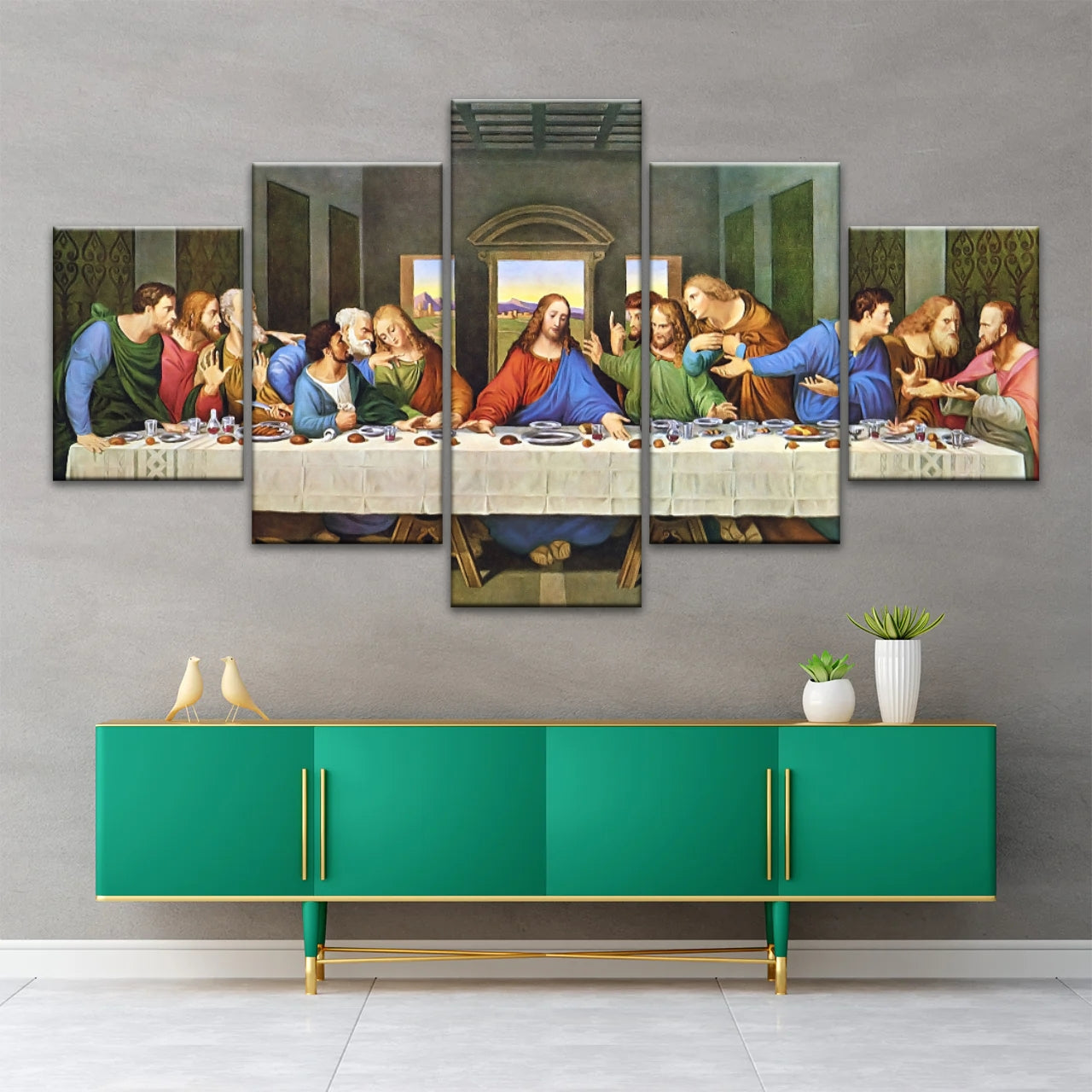 Leonardo Da Vinci Classic Oil Painting The Last Supper Jesus Wall Art