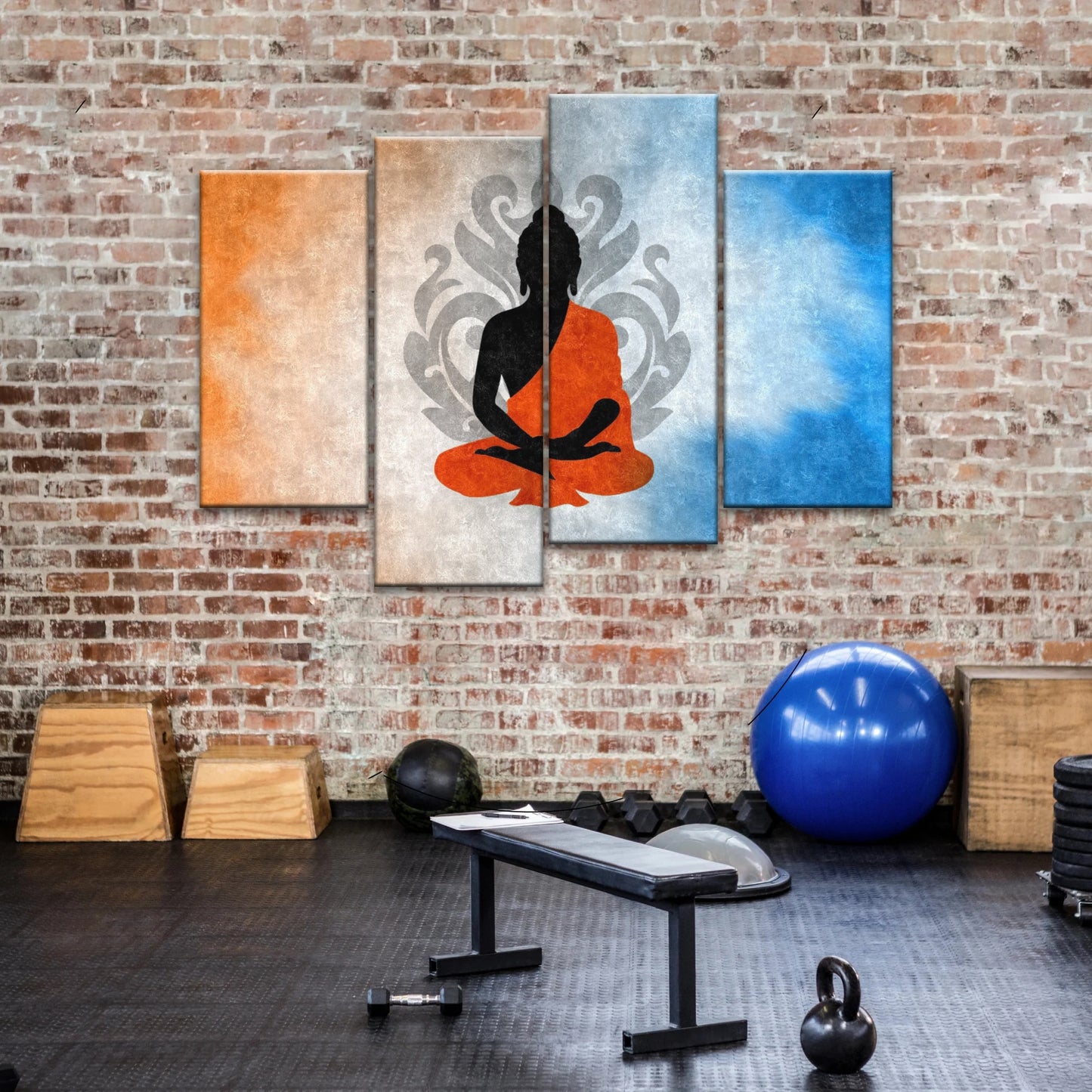 Meditating Buddha Silhouette With Lotus Background Buddha Wall Decor