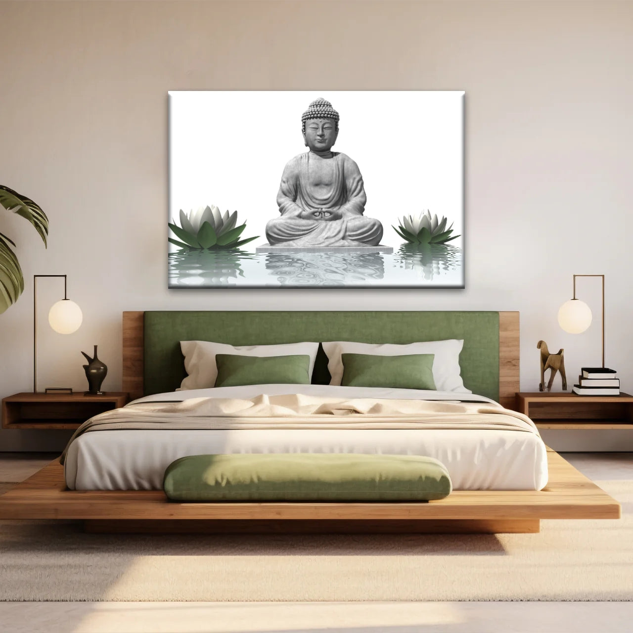 Sitting Buddha Sculpture Religion Buddha Canvas Wall Art