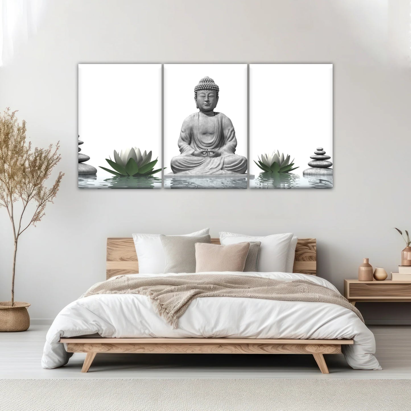 Sitting Buddha Sculpture Religion Buddha Canvas Wall Art