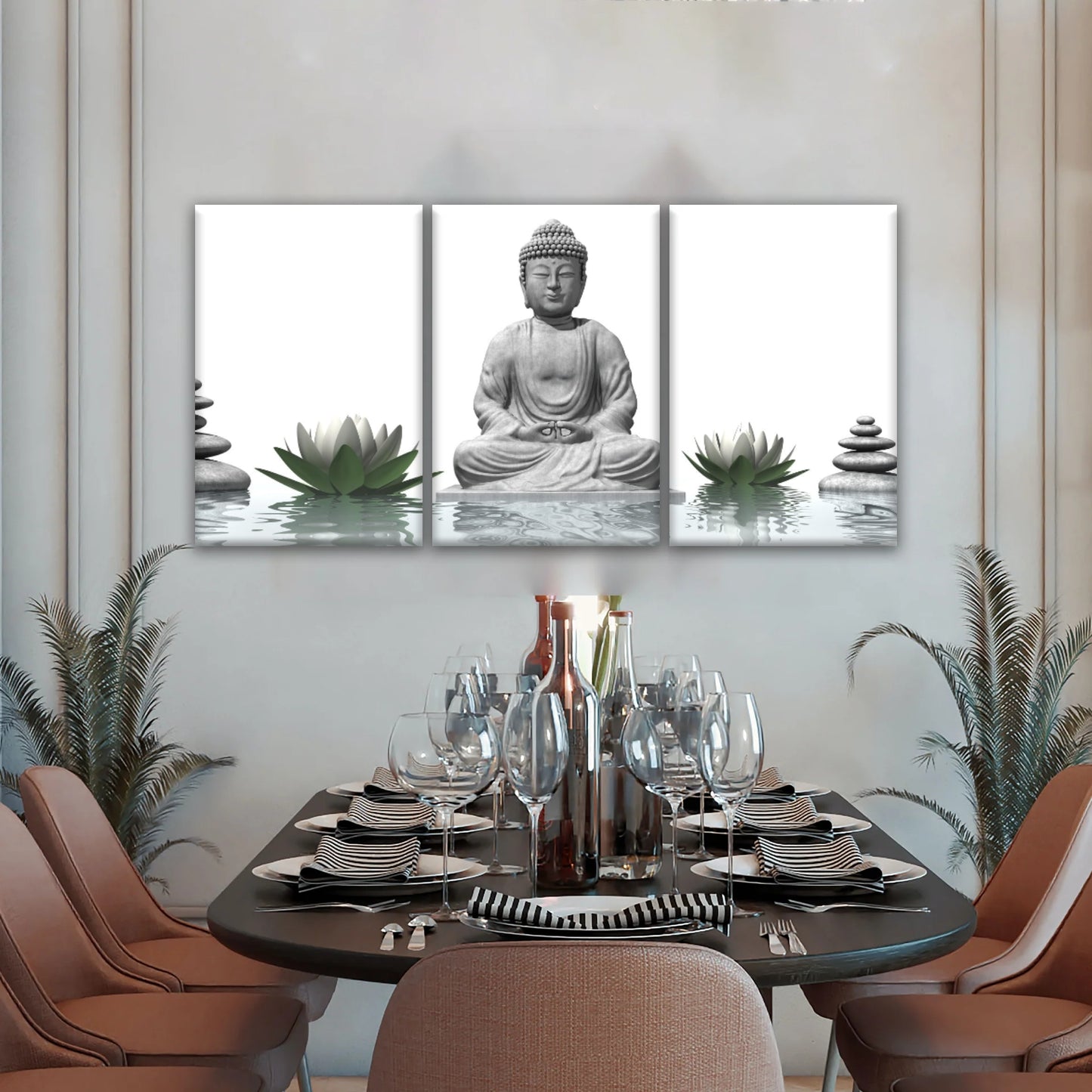 Sitting Buddha Sculpture Religion Buddha Canvas Wall Art