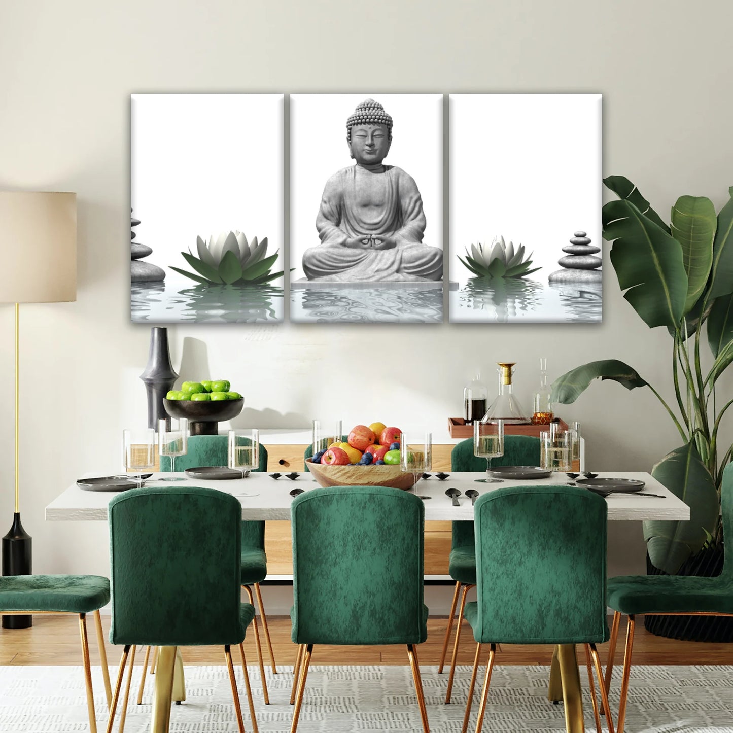 Sitting Buddha Sculpture Religion Buddha Canvas Wall Art