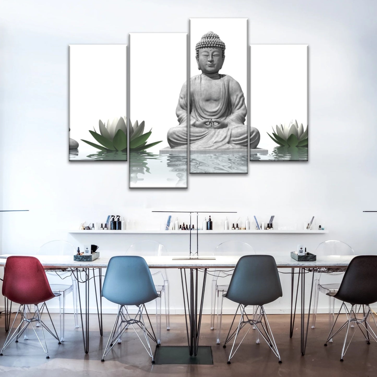 Sitting Buddha Sculpture Religion Buddha Canvas Wall Art