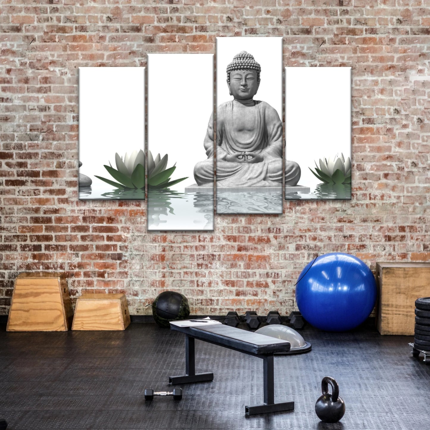Sitting Buddha Sculpture Religion Buddha Canvas Wall Art
