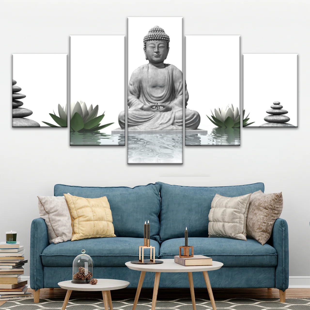 Sitting Buddha Sculpture Religion Buddha Canvas Wall Art